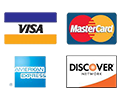 American Express,Discover, Master Card, Visa